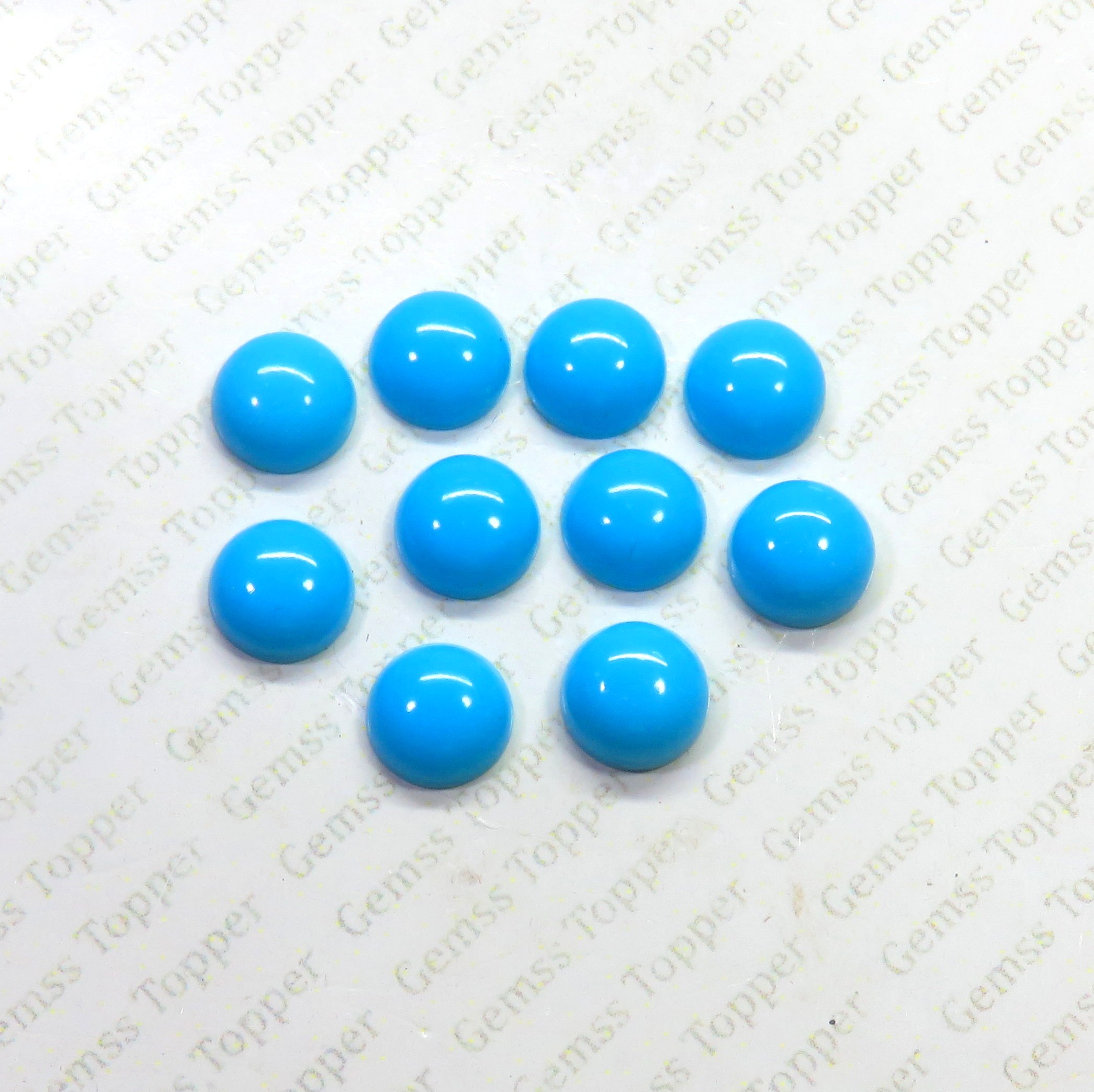 Sleeping Beauty Turquoise 10x10 mm Round Cabochon